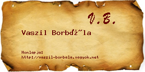 Vaszil Borbála névjegykártya
